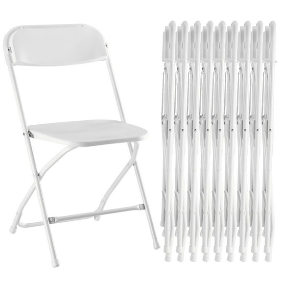 MCQ 10-Piece Folding Chair Set with Non-Slip Feet, 330 lbs. Weight Capacity, for Home and Office Use, for Indoor and Outdoor Activities, White
