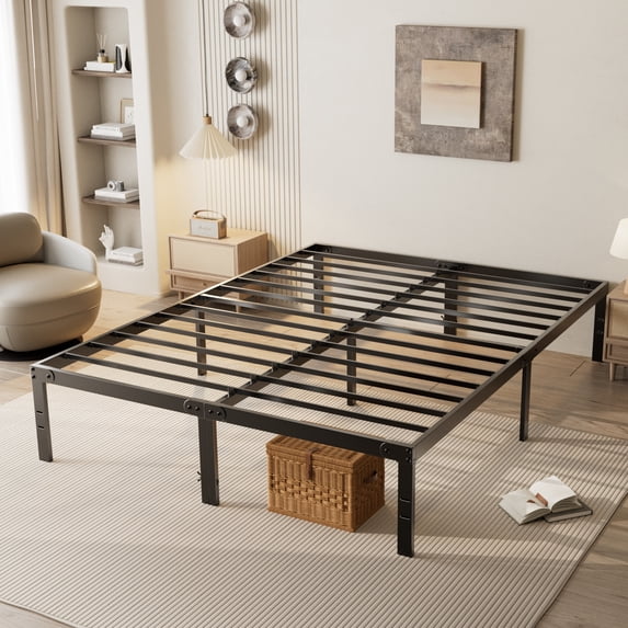 JOINSUN 14" Full Size Bed Frame, Heavy Duty Metal Bed Frame with Underbed Storage, No Box Spring Required