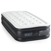 JIOABL 18" Twin Air Mattress, Portable Low Noise Colchone Inflable with Built in Pump, Maximum Weight Capacity 300 lbs Air Bed for Camping, Beach, Outdoor