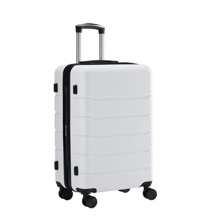 Sweetcrispy 20 inch Carry on Luggage, Hard Shell ABS Suitcase with Double Spinner Wheels, Lightweight Expandable Rolling Suit Case with TSA Lock, White