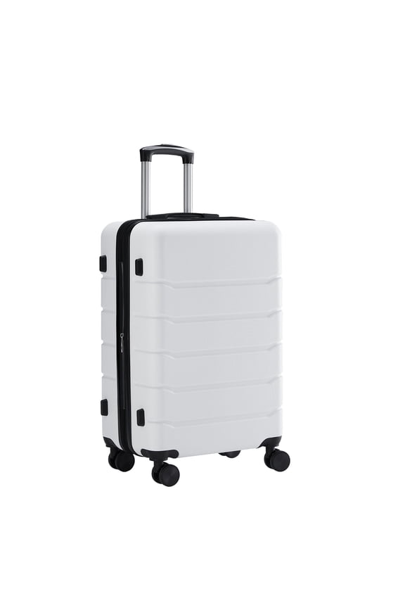 20 inch Carry on Luggage, Hard Shell ABS Suitcase with Double Spinner Wheels, Lightweight Expandable Rolling Suit Case with TSA Lock, White