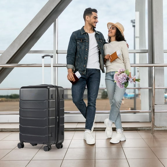 JOINSUN 20 inch Durable and Stylish Luggage,Hard Shell Expandable Double Spinner Rolling Wheels Suitcase