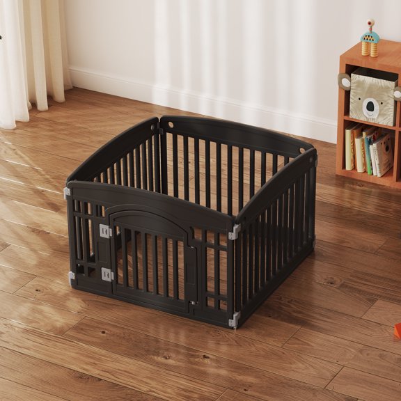 Picture of JOINSUN 24-Inch 6-Panel Compact Indoor Pet Playpen with Door – Foldable ...