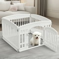 thumbnail image 1 of JOINSUN 24" Plastic Dog Playpen, 4 Panel Lightweight Portable Pet Pen for Indoor, Customizable Puppy Playpen, White, 1 of 5