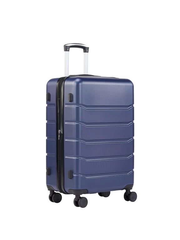 24 inch Luggage, Hard Shell ABS Suitcase with Double Spinner Wheels, Lightweight Expandable Rolling Suit Case with TSA Lock, Blue