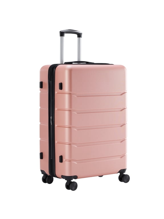28 inch Luggage, Hard Shell ABS Suitcase with Double Spinner Wheels, Lightweight Expandable Rolling Suit Case with TSA Lock, Pink
