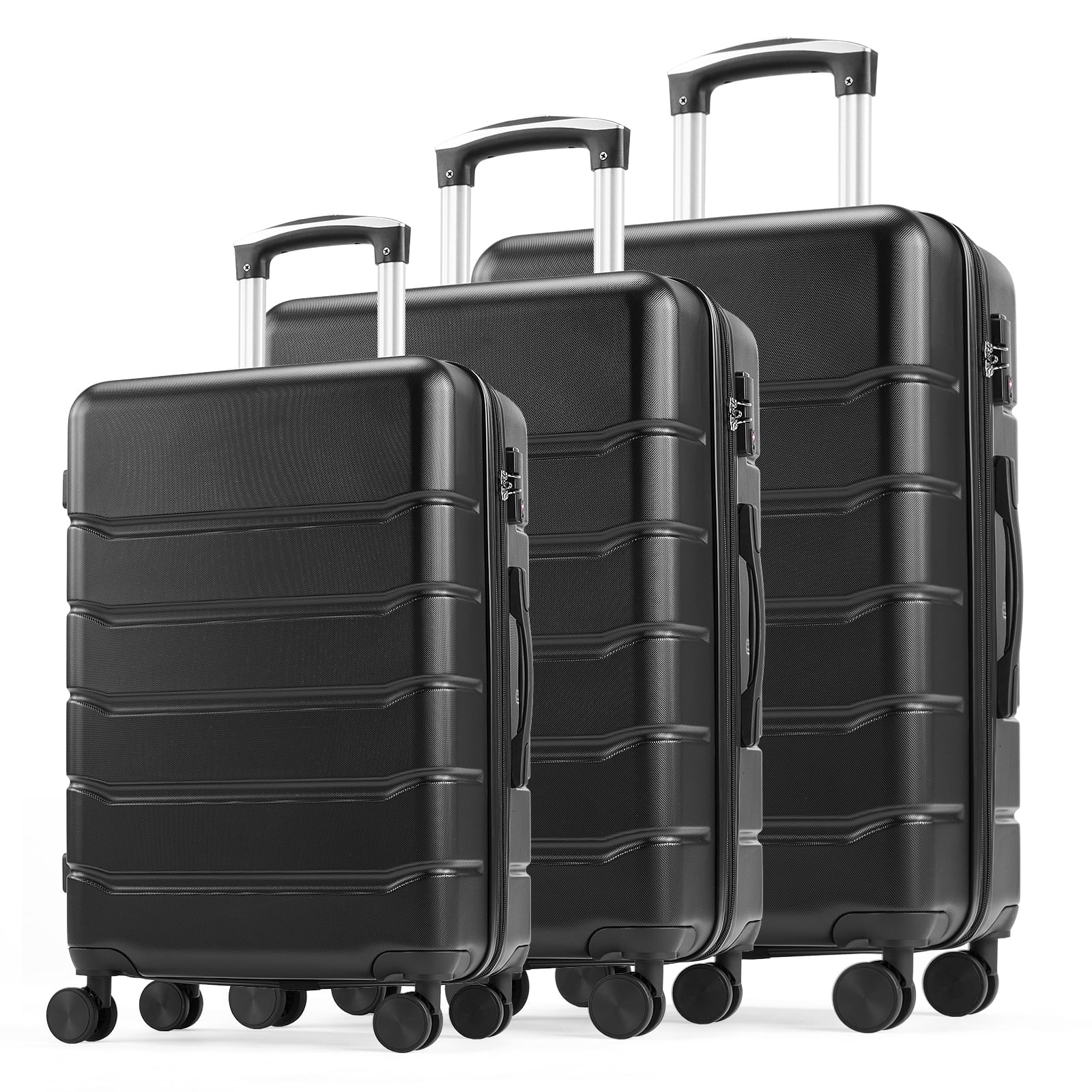 JOINSUN 3 Pcs Durable and Stylish Luggage,Hard Shell Expandable Double Spinner Rolling Wheels Suitcase