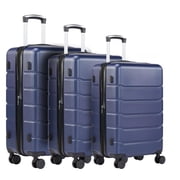 Sweetcrispy 3-Piece Luggage Sets, Hard Shell ABS Suitcases with Double Spinner Wheels, Lightweight Expandable Rolling Tr