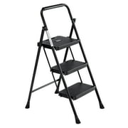 JOINSUN 3 Step Ladder, Lightweight Folding Step Stool, Anti-Slip Pedal, Portable, 800lbs Capacity