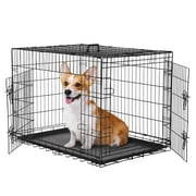 JOINSUN 36" Large Dog Crate, Portable Double-Door Large Dog Cage with Divider Panel for Medium/Large Dogs, Suitable for Indoor and Outdoor Use