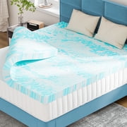 JIOABL 4-Inch Memory Foam Mattress Topper with Cooling Gel, CertiPUR-US Certified, Pressure Relief & Breathable Comfort Bed Topper, California King Size