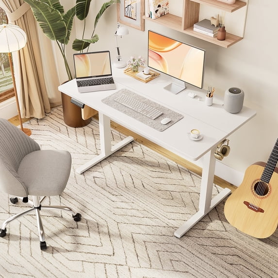 JOINSUN Adjustable Height Electric Standing Desk, Splice Board, 40"x24" for Home Office, White
