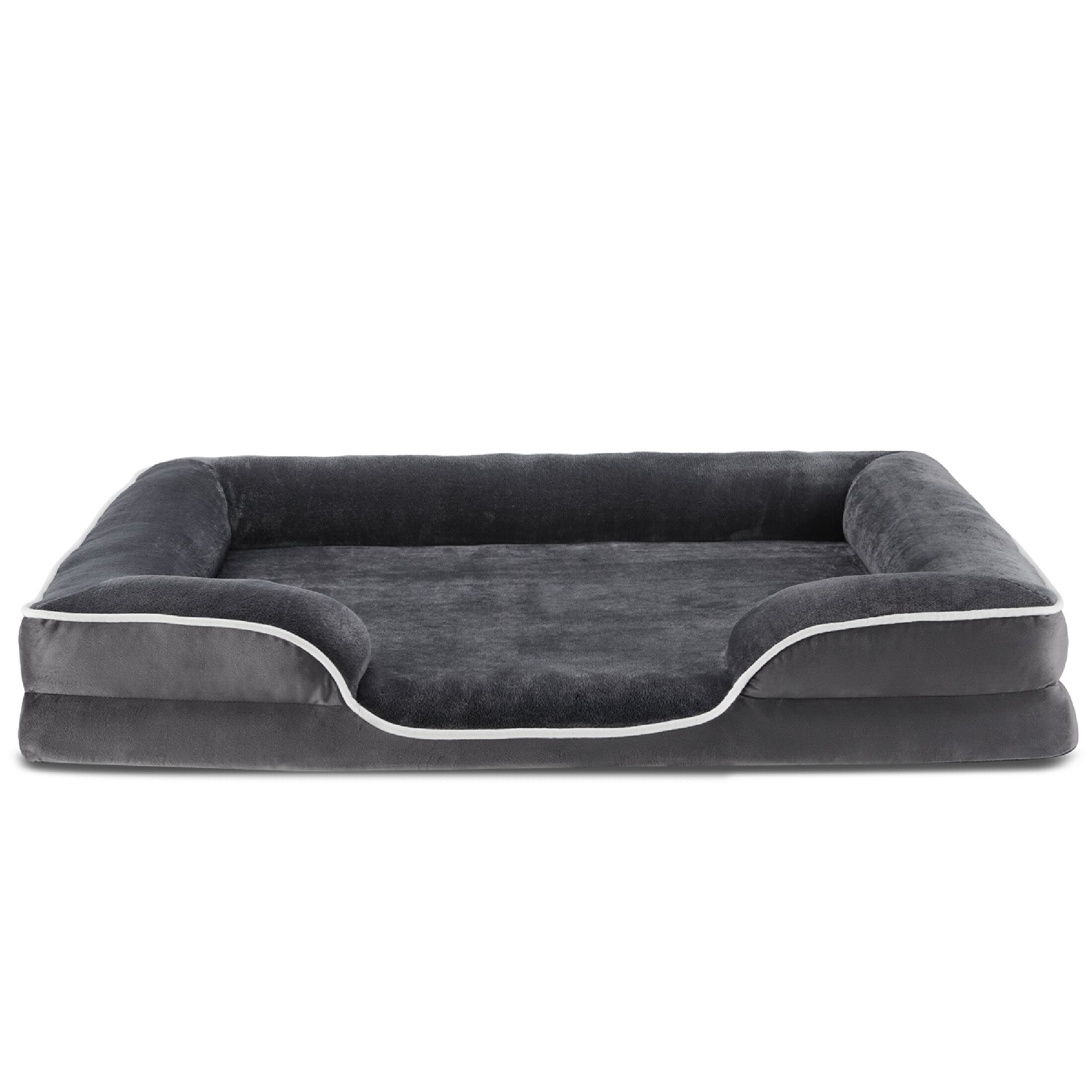 JOINSUN 42"x32" Orthopedic Dog Bed, Supportive Memory Foam Dog Sofa, Gray
