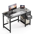 thumbnail image 1 of JOINSUN 47 inch Computer Desk with Storage Drawers, Modern Simple Style Laptop Table, Black, 1 of 7