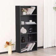 JIOABL 5 Tiers Bookcase, 53 Inch Large Storage Tall Standing Bookshelf with Adjustable Shelves for Home Office, Living Room, Bed Room, Black