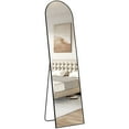 thumbnail image 1 of JOINSUN 59"x16" Arched Full Length Mirror with Aluminum Alloy Frame for Bedroom,Standing Full Body Mirror,Black, 1 of 5