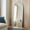 thumbnail image 1 of JOINSUN 71"x26" Arched Full Length Mirror with Stand Aluminum Frame Floor Mirror for Bedroom,Black, 1 of 5
