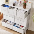 thumbnail image 1 of JOINSUN 9 Drawer Dresser, Fabric Storage Tower with Sturdy Steel Frame Wood Top for Bedroom, White, 1 of 7