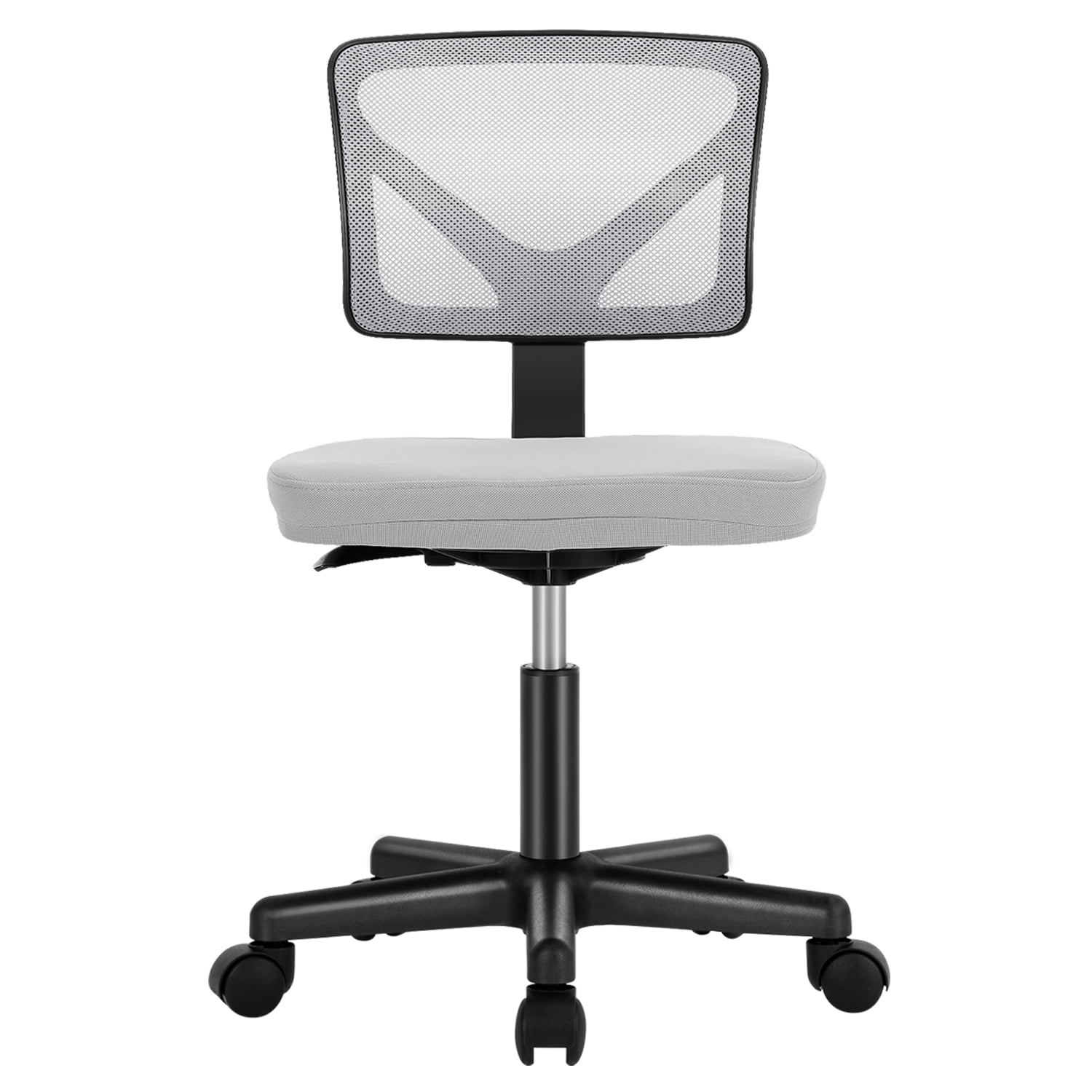 JOINSUN Armless Home Office Desk Chair for Small Space, Adjustable Height, Swivel Rolling Mesh Computer Chair, Gray