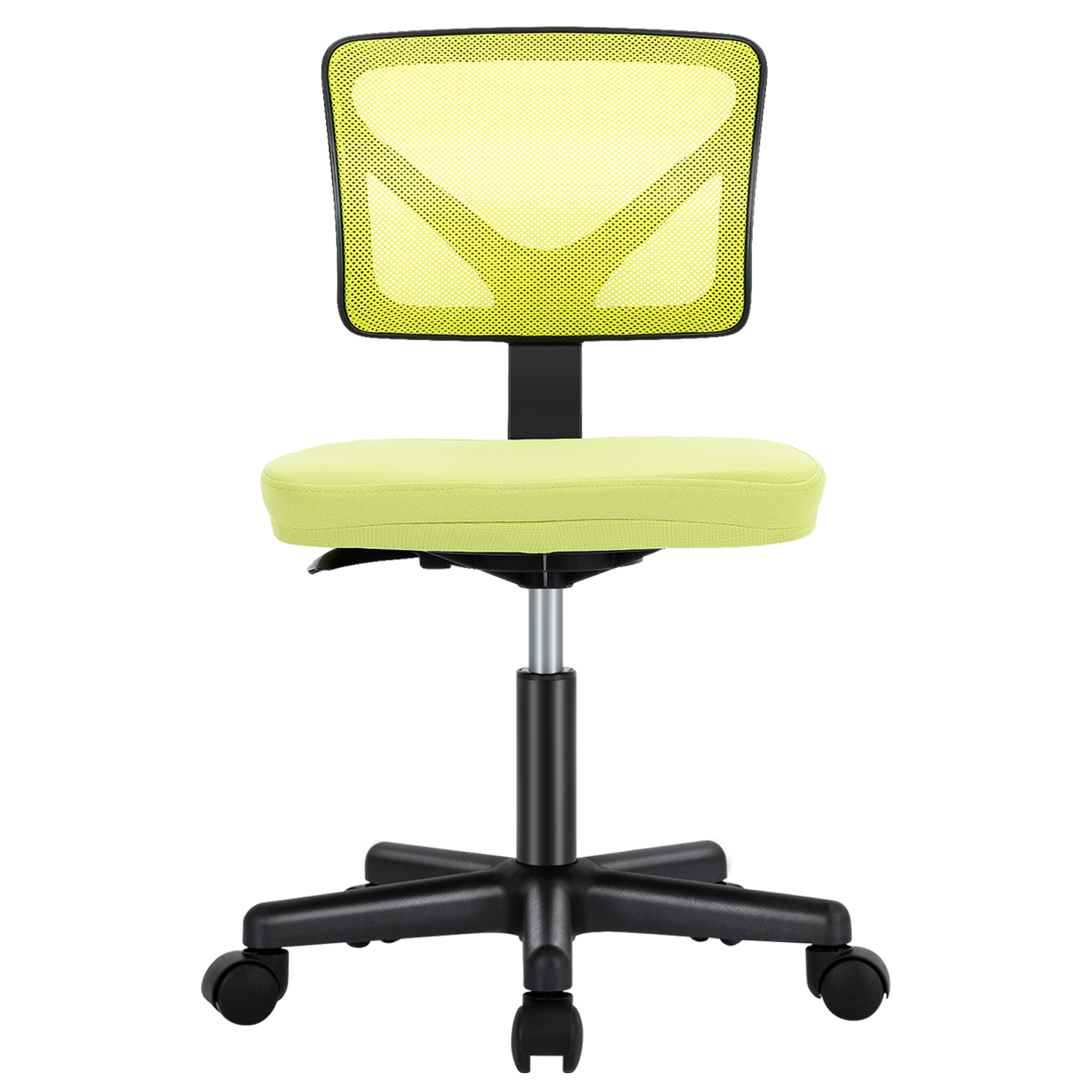 JOINSUN Armless Home Office Desk Chair for Small Space, Adjustable Height, Swivel Rolling Mesh Computer Chair, Green
