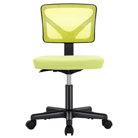 JOINSUN Armless Home Office Desk Chair for Small Space, Adjustable Height, Swivel Rolling Mesh Computer Chair, Green