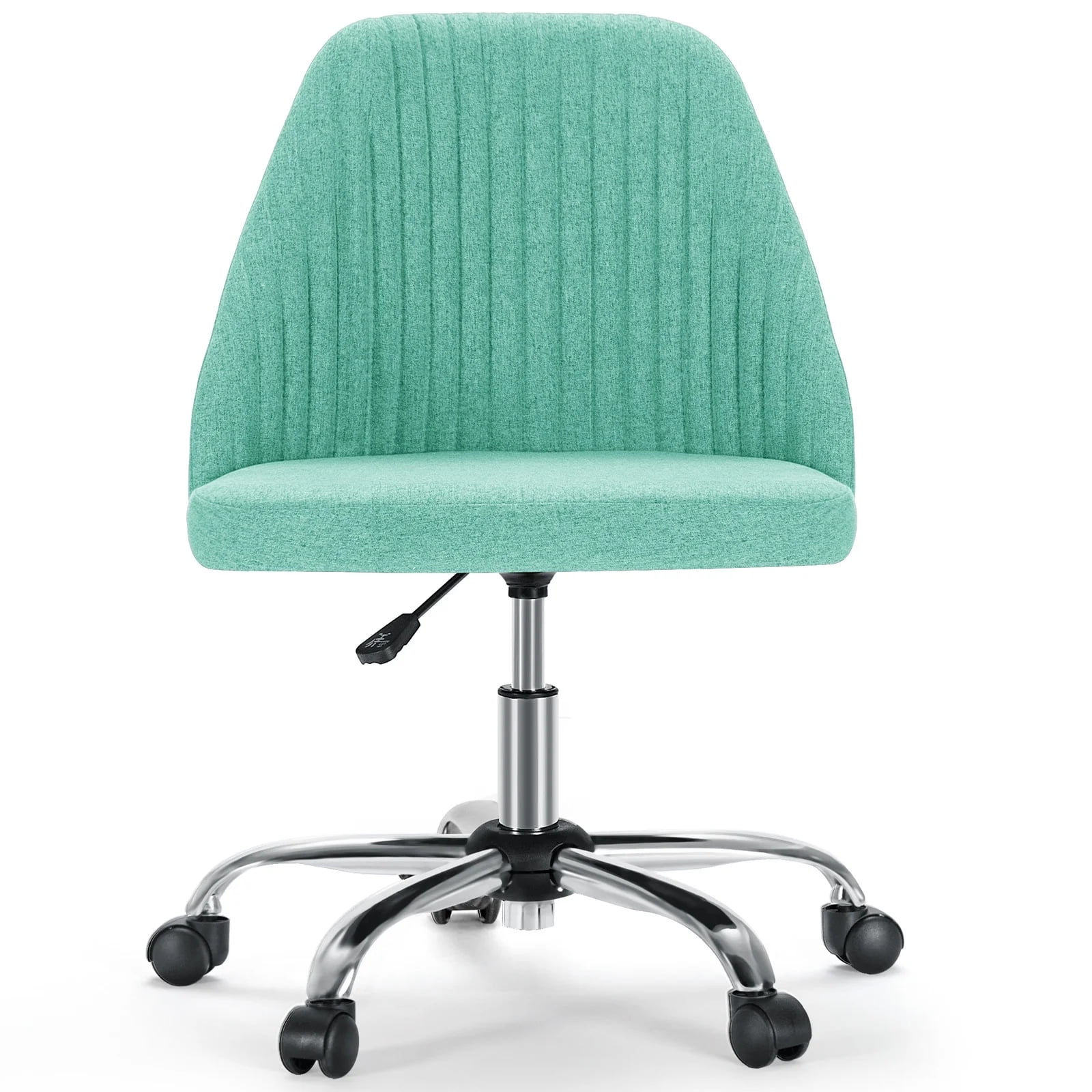 JOINSUN Armless Office Chair Modern Fabric Home Office Desk Chair, Adjustable Swivel Vanity Chair, Green