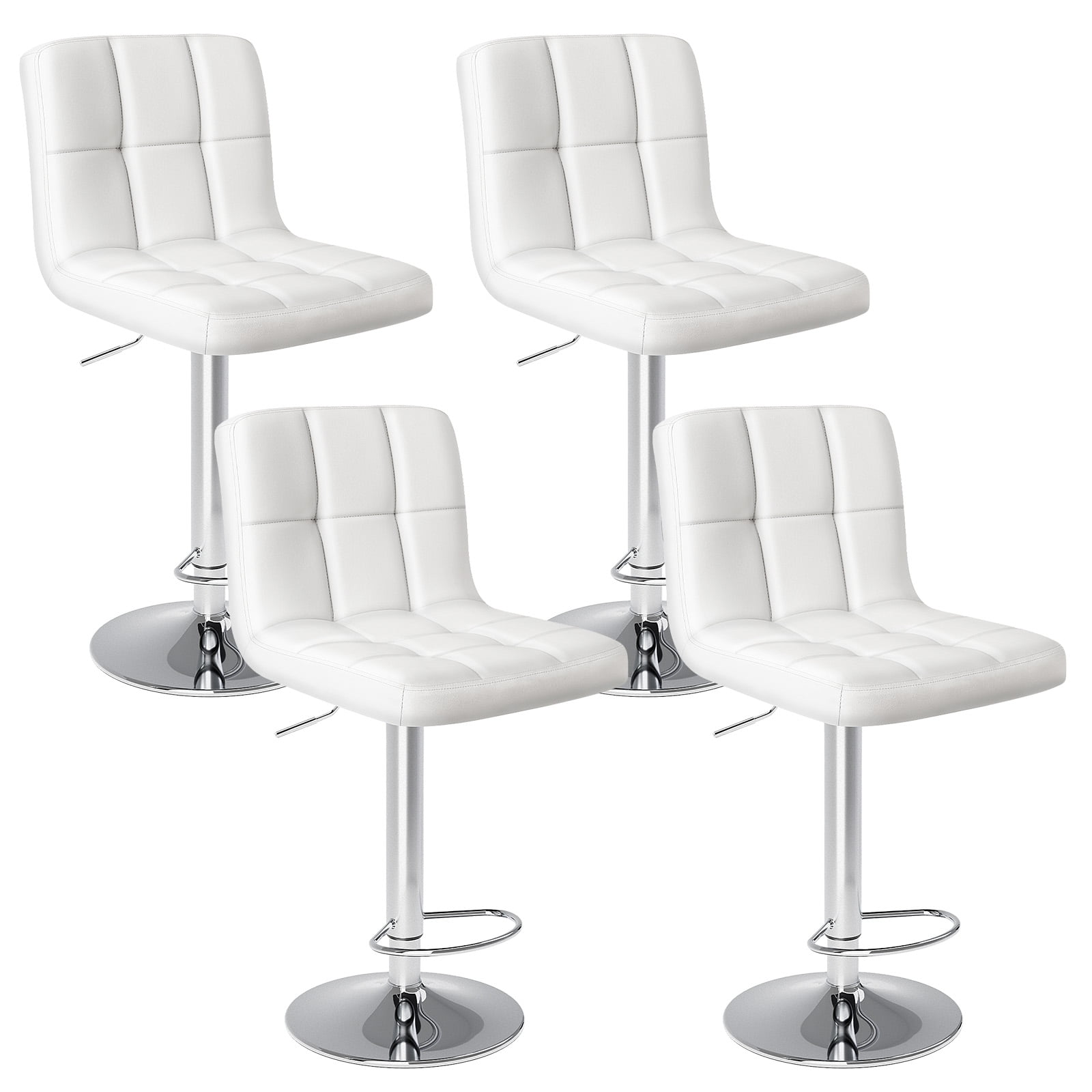 JOINSUN Bar Stools Set of 4, Armless Hydraulic Adjustable Swivel BarStools for Kitchen Island