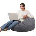 thumbnail image 1 of MCQ Bean Bag Lounge Chair with Matte Velvet Fabric Cover and Memory Foam Cushion, Removable and Washable, Suitable for Living Room, Children's Room, Dorm Room,3Ft Dark Grey, 1 of 5