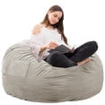 thumbnail image 1 of MCQ 4ft Sofa Bean Bag Chair,Oversized Beanbag for Adults with Soft Removable Cover,for Living Room, Bedroom,Gray, 1 of 5