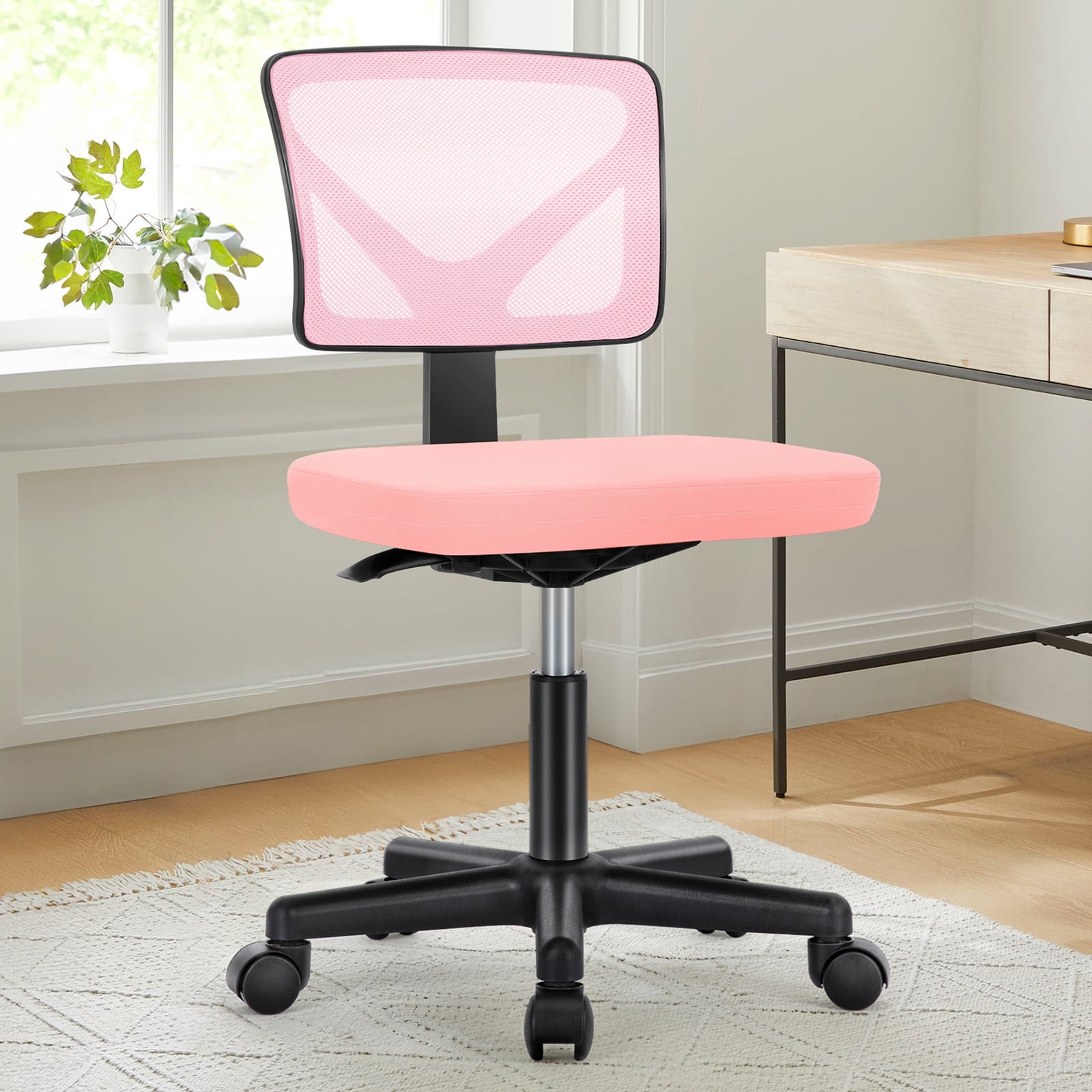 JOINSUN Desk Chair with Lumbar Support & Adjustable Height, 200 lb. Capacity, Pink