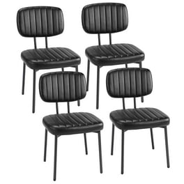 Set Of 4 Modern Black Dining Chairs With Chrome Metal Base Set Of 4 Modern Black Dining Chairs With Chrome Metal Base