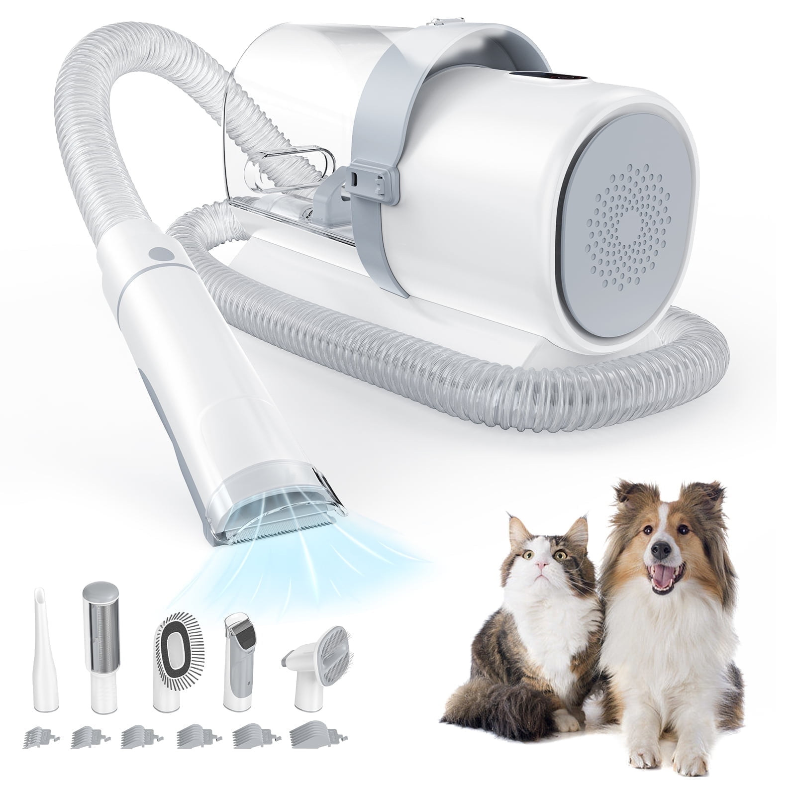 Walmart Black Friday Deals 2025 MCQ Dog Grooming Vacuum Kit 5-in-1 Electric Pet Trimmer, 2.5L Dust Box, Low Noise, White