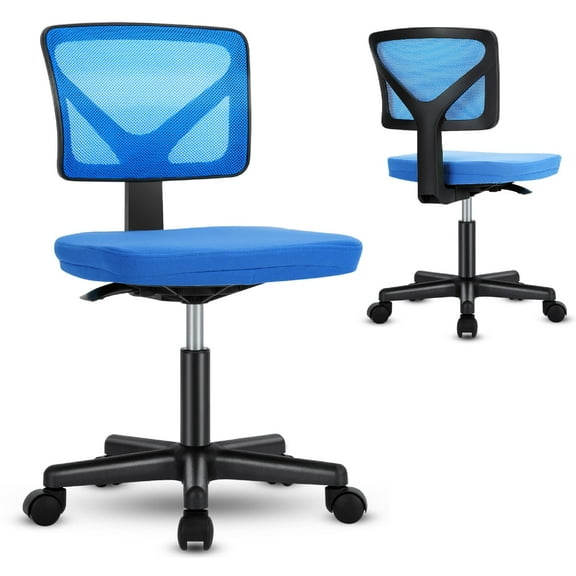 JOINSUN Ergonomic Low-Back Mesh Rolling Work Chair with Wheels for Home, Student, Adults, Blue