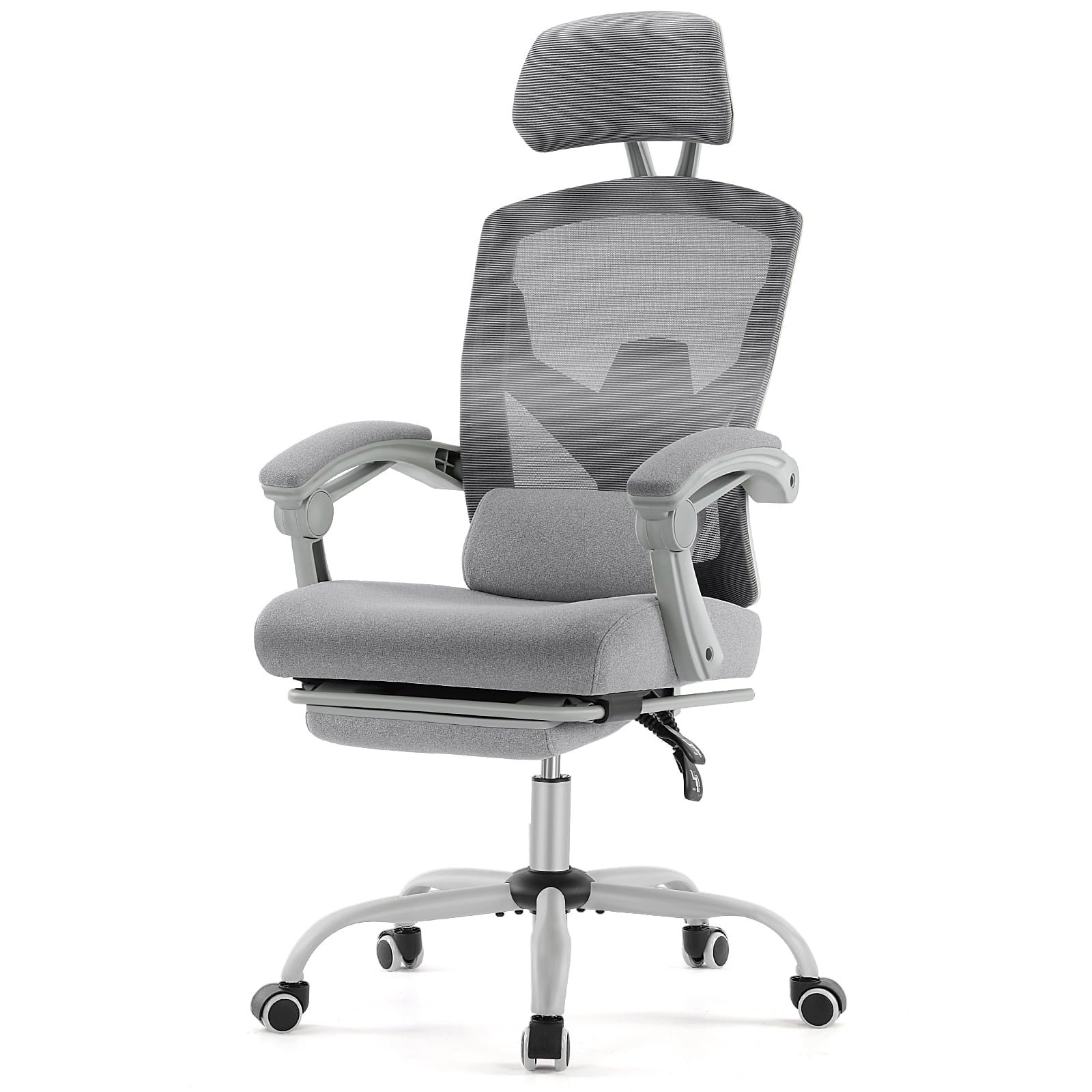 JOINSUN Ergonomic Office Chair, High Back with Adjustable Lumbar Support, Headrest, Footrest, Gray