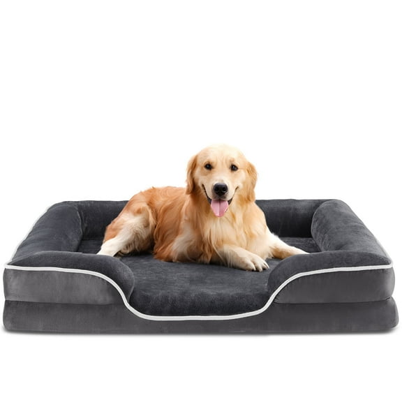 JOINSUN Extra Large Orthopedic Dog Bed, 42"x32" XL Sofa Bed with Egg Crate Foam Support, Machine Washable Cover, Gray