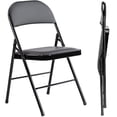 thumbnail image 1 of JIOABL Folding Chair 2 Pack, Convenient Leather Padded Folding Chairs, Black, 1 of 9