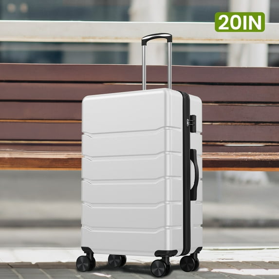 JOINSUN Hardside Expandable Luggage ABS Lightweight Rolling Checked Suitcase with Spinner Wheels TSA Lock, White, 20 inch