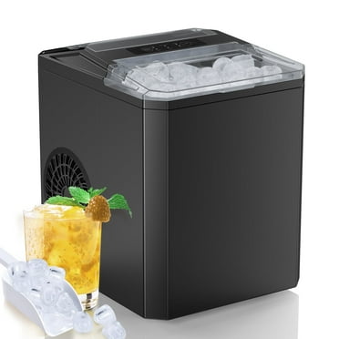 JOINSUN Portable Ice Maker, 9 Cubes/6 Mins, 26lbs/24hrs, Self-Cleaning with Basket and Scoop, Black