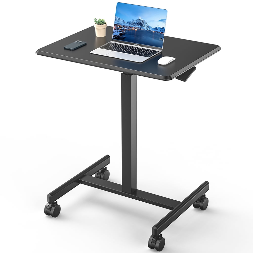 JOINSUN Laptop Stand with Rollable Wheels, Height Adjustable for Study, Office and Classroom, Black