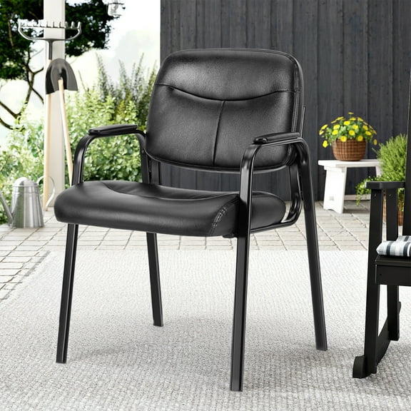 JOINSUN Modern PU Leather Guest Chair with Cushioned Seat & Sturdy Metal Frame – Ideal for Reception, Meeting Rooms, or Study Areas