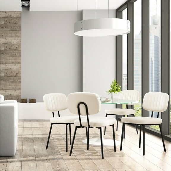 JOINSUN Mid-century Dining Chairs, Kitchen Chairs Set of 4, White