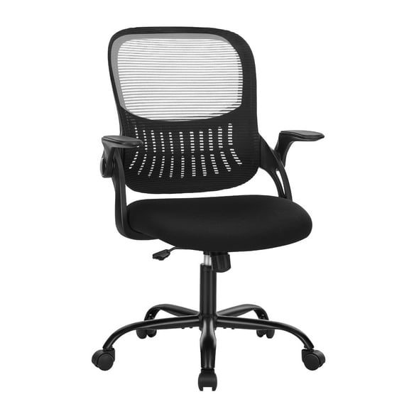 JOINSUN Office Chair with Adjustable and Flip-up Armrest, Ergonomic Mesh Desk Chair with Lumbar Support, Black