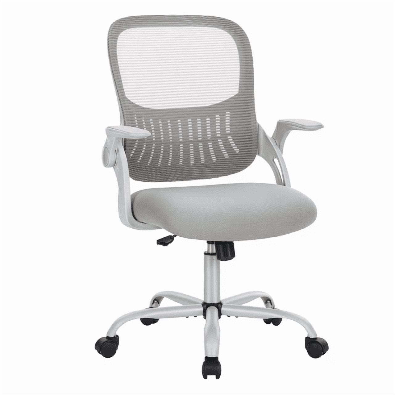 JOINSUN Office Chair with Adjustable and Flip-up Armrest, Ergonomic Mesh Desk Chair with Lumbar Support, Grey