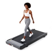 JIOABL Compact Treadmill Under-Desk Walking Pad, Quiet & Portable Exercise Workout Fitness Machine for Home Office Small Spaces, Black