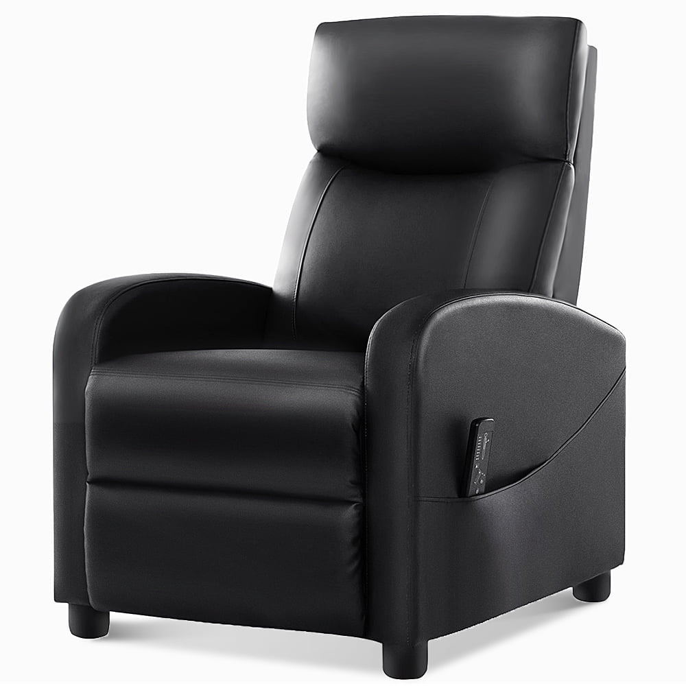 JIOABL Recliner Sofa, Adjustable Comfort Footrest for Living Room, Lounge, Bedroom, Black