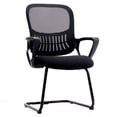 thumbnail image 1 of JOINSUN Stationary Reception Chair, No Wheels Ergonomic Office Chair with Mesh Mid Back & Lumbar Support, Black, 1 of 6