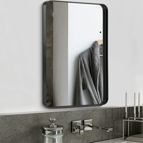 JOINSUN Wall Mirror, 30"x 40" Bathroom Mirror, Shatterproof Mirror for Vanity with Rectangular Metal Frame, Black