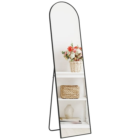 JOIONSUN Arched 64"x21" Full Length Large Body Mirror for Bedroom CloakroomStanding Mirror Rectangle, Black