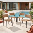 thumbnail image 1 of JOIVI 4-Piece Stackable Outdoor Patio Chairs Set, Hand-Woven PE Rattan Wicker Dining Chairs, No Assembly, Space-Saving for Patio & Balcony, 1 of 7