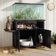 thumbnail image 1 of JOIVI 40-50 Gallon Fish Tank Stand with Hidden Cat Litter Box Cabinet and Cat Perch, Cat Viewing Aquarium Stand with Storage Shelf, 36.2"x20.5" Tabletop, 660 LBS Capacity, Black, 1 of 7